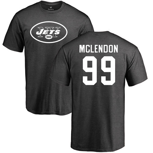 New York Jets Men Ash Steve McLendon One Color NFL Football #99 T Shirt